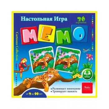 Настольная игра МЕМО 36 карточек Веселые джунгли арт.36ИнМ_11094