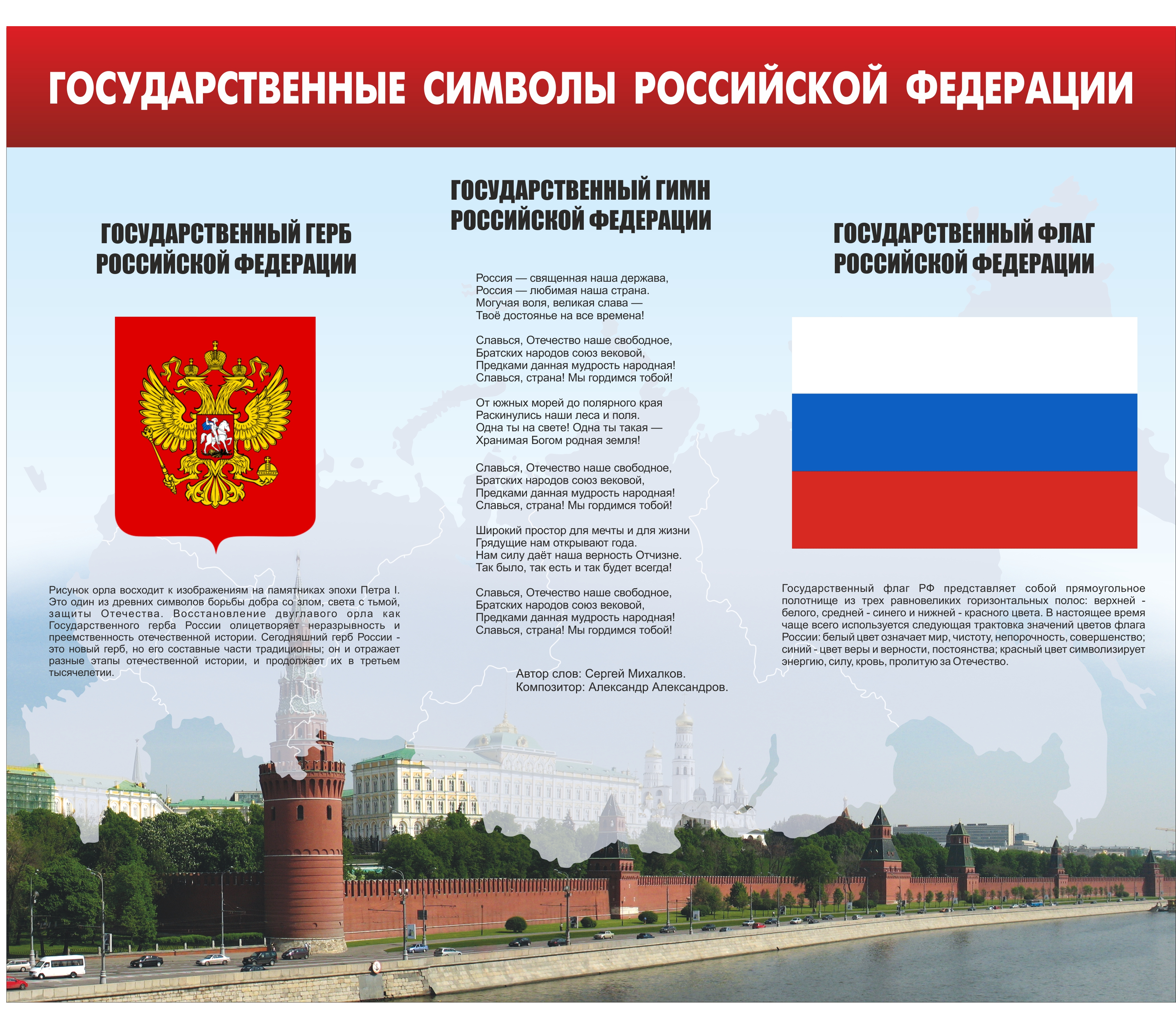 Плакат Государственные символы РФ