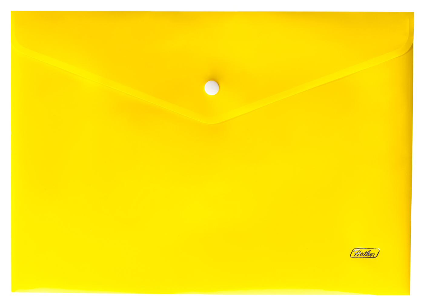 Папка-конверт на кнопке формат А4 желтая Hatber АКк4_00005