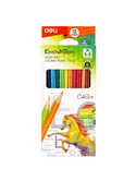 Карандаши 12 цветов пластиковые трехгранные deli Enovation арт.С110-12