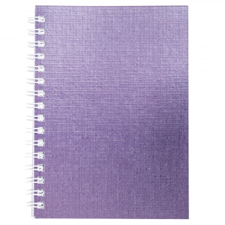 Записная книжка 80 листов клетка на гребне METALLIC "Фиолетовая" hatber 803К6бвВ1гр