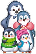 Плакат вырубной А3 Семья пингвинов  Ф-011081 "Сфера"