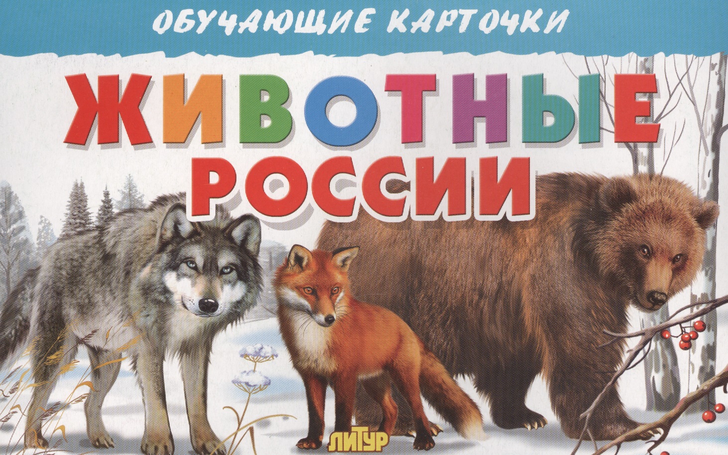 Обучающие карточки Животные России "Литур"