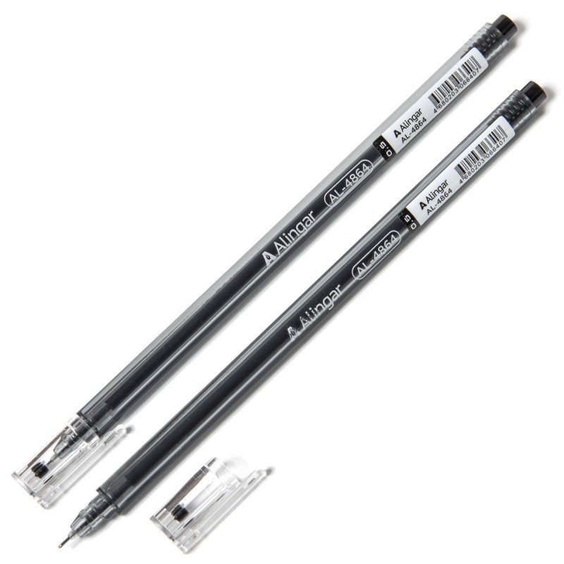 Ручка гелевая черная 0.5 мм Alingar AL 4864