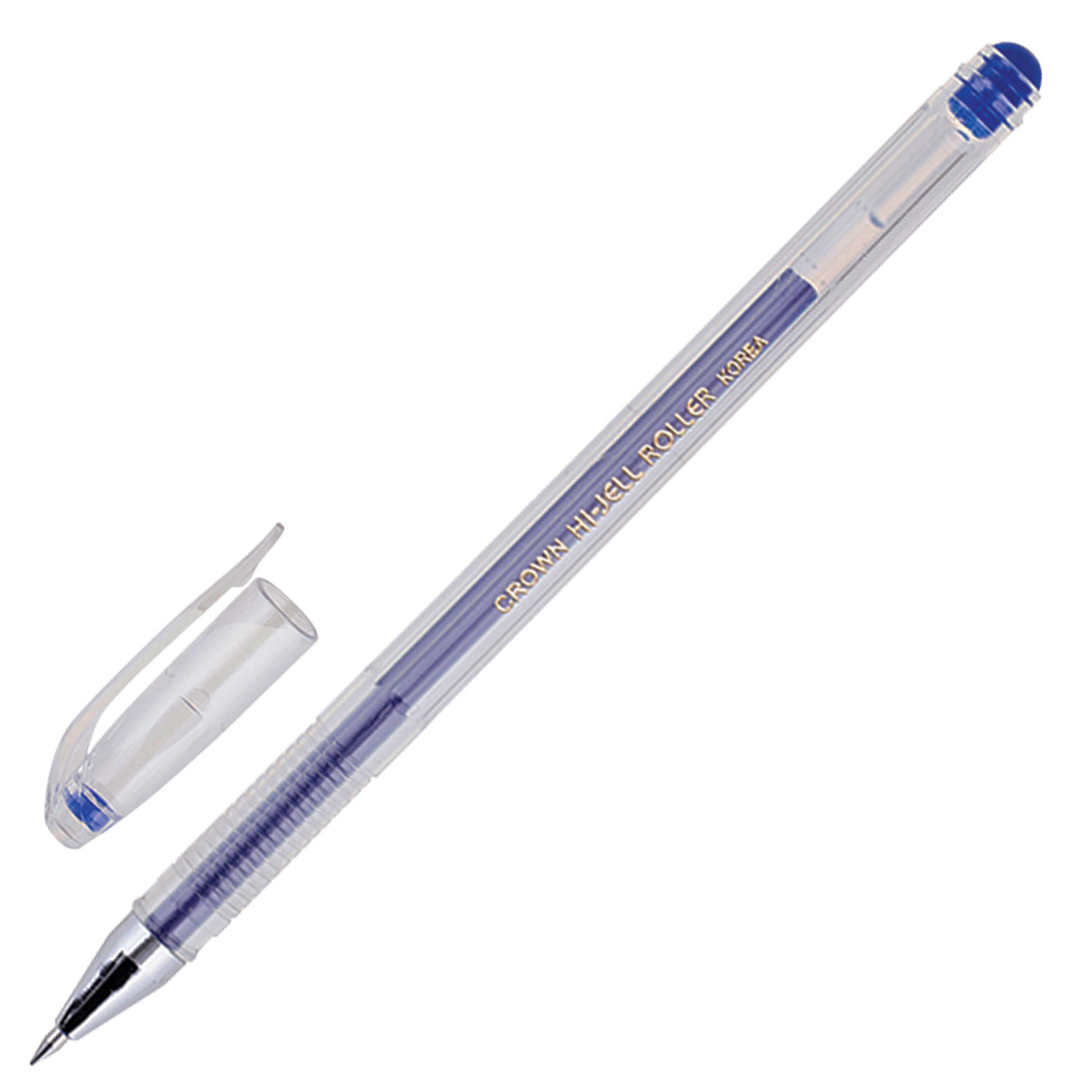 Ручка гелевая синяя CROWN Hi-JELL HJR-500B 