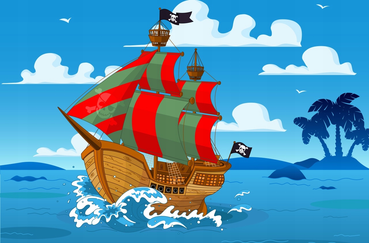 Альбом для рисования 20 листов "Пиратский корабль" арт.А202158
