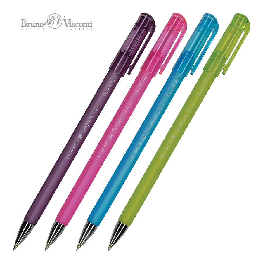 Ручка шариковая синяя 0,5мм SlimWrite Creative Bruno Visconti арт.20-0019