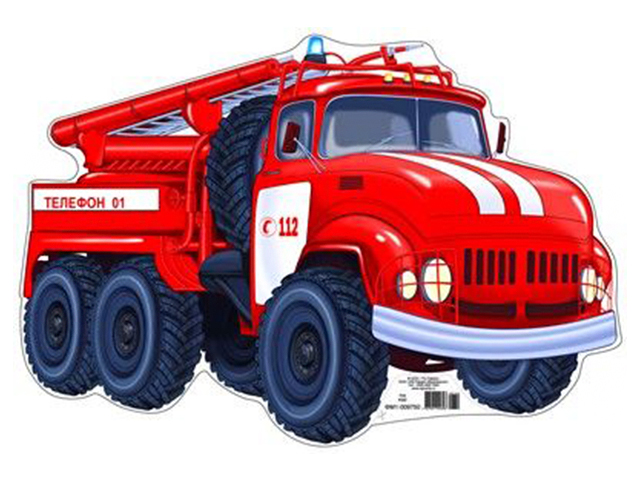 Плакат вырубной А4 Пожарная машина ФМ-9750