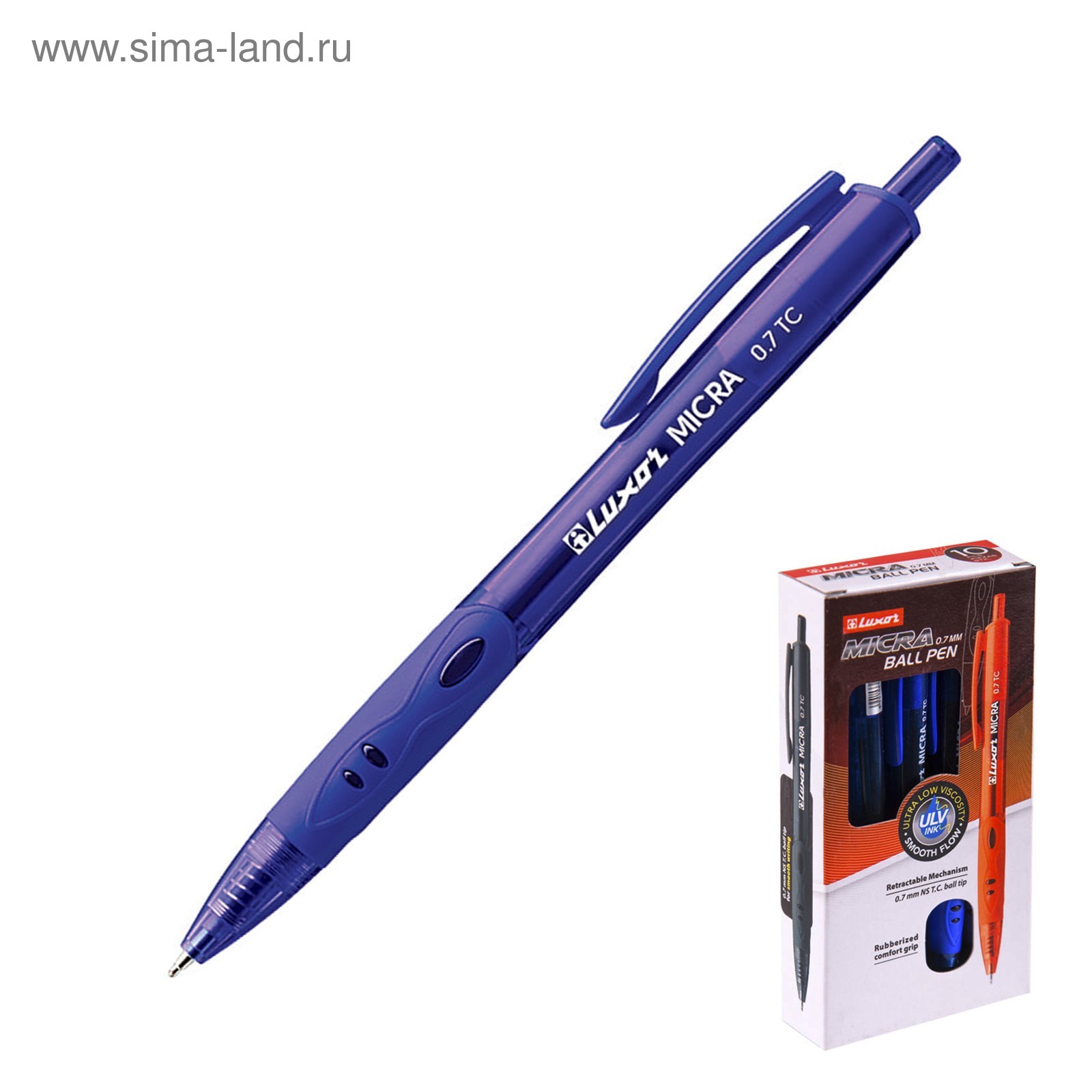 Ручка автомат шариковая синяя Luxor MICRA 0.7 тс арт.№1822