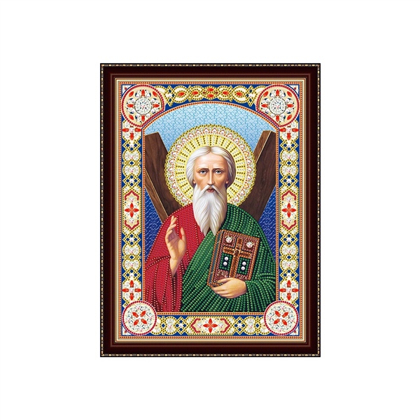 Алмазная мозаика с подрамником 20*30см икона святой Николай Чудотворец арт.IK003