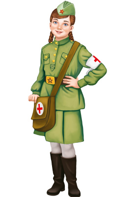 Плакат вырубной А3 Девочка-медсестра в военной форме Ф-015582