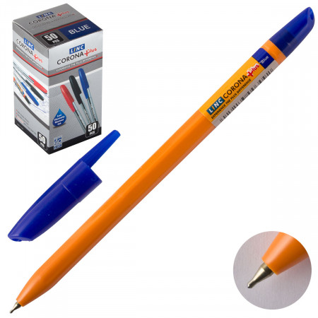 Ручка шариковая масляная синяя LINC Corona оранжевый корпус 3002N/Y