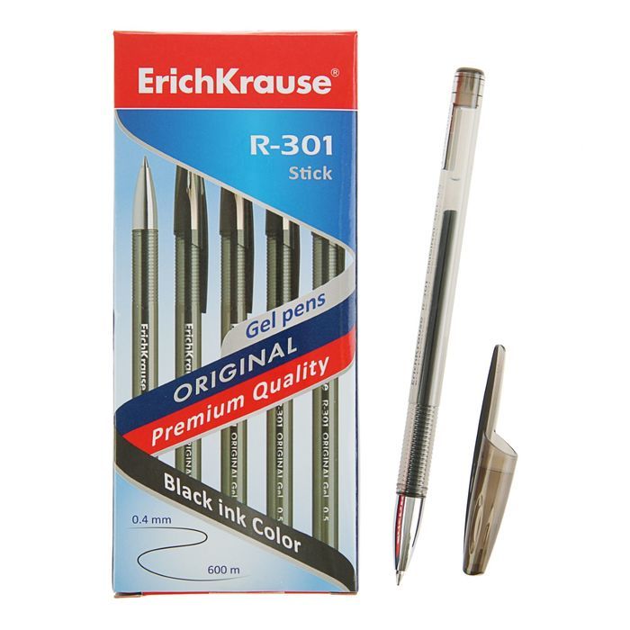 Ручка гелевая черная ErichKrause R-301 Original 0.5мм арт.42721