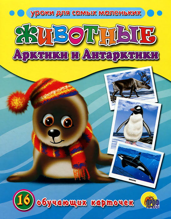 16 обучающих карточек Животные Арктики и Антарктики "Проф-Пресс"