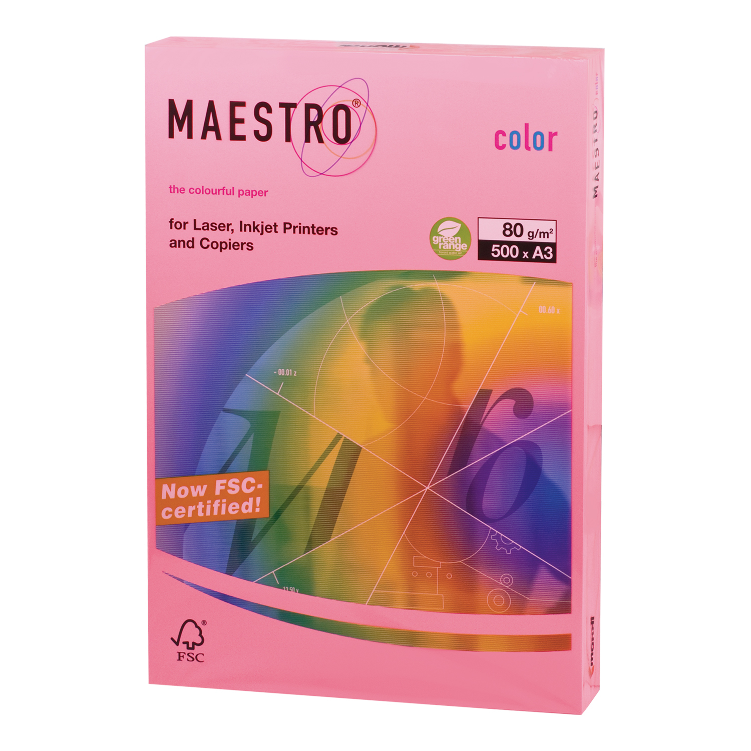 Бумага для офисной технике цветная 500 листов А4 MAESTRO арт.014560