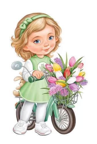 Плакат вырубной А3 Девочка с велосипедом 59.331.00