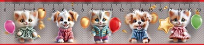 Закладка-линейка "Пушистые котята и щеночки в свитерах" 3001669