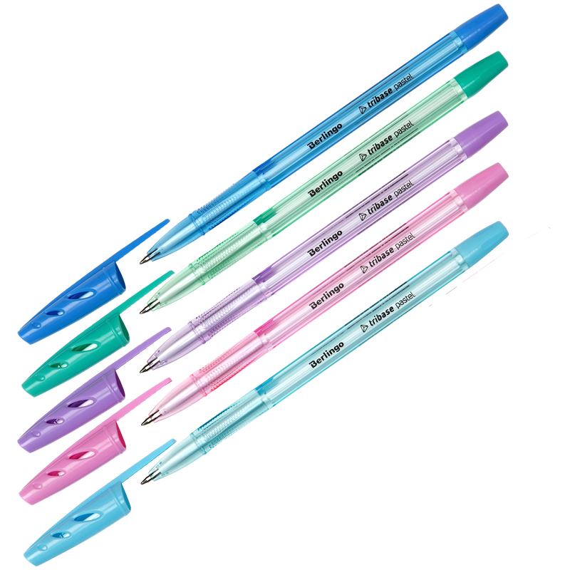 Ручка шариковая масляная синяя Berlingo tribase pastel CBp_70942