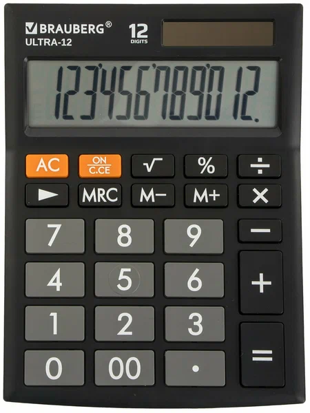 Калькулятор настольный 12-ти разрядный BRAUBERG ULTRA-12-BK арт.250491