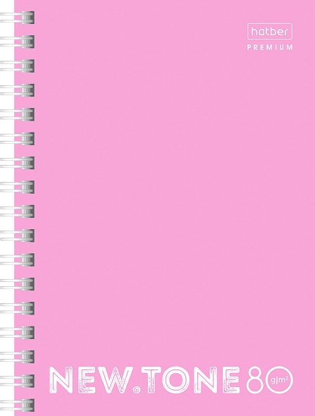 Записная книжка А6 80 листов клетка на гребне NEW.TONE PASTEL Пион 80ЗК6лА1гр_05018