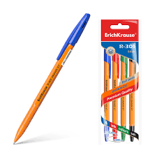 Набор ручек шариковых цветных 4 цвета ErichKrause R-301 Orange