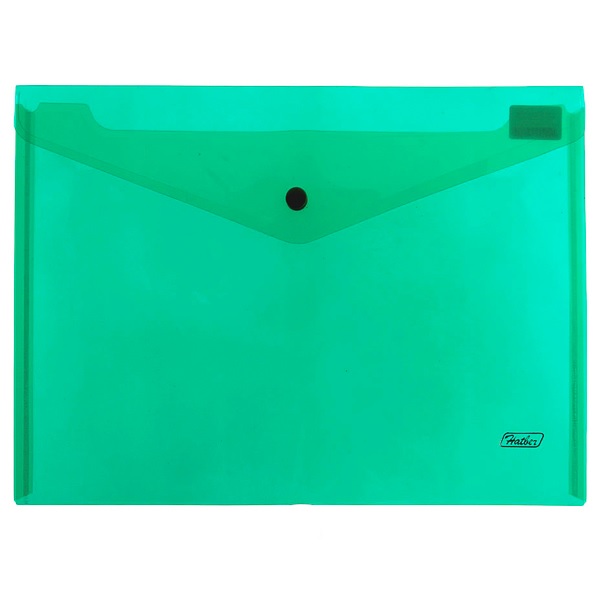 Папка-конверт на кнопке формат А4 зеленая Hatber АКк4_00004