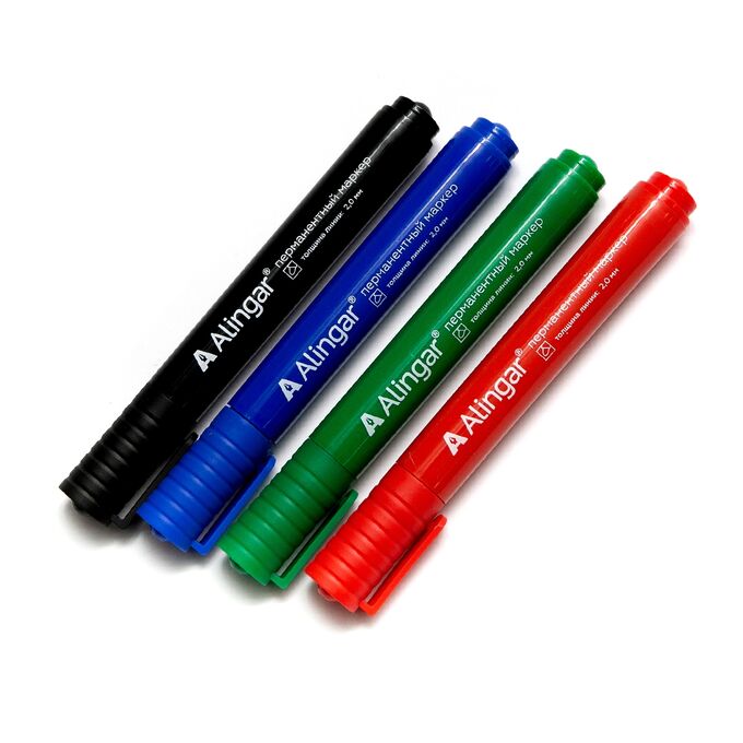 Набор маркеров перманентных 4 цвета 2 мм Alingar AL5532