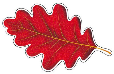 Вырубная фигурка Красный дубовый лист М-9288