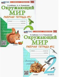 Окружающий мир 2 класс Рабочая тетрадь №1,2 Н.А.Соколова к учебнику А.А.Плешакова "Экзамен"