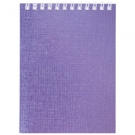 Блокнот А6 40 листов клетка на гребне METALLIC Фиолетовый hatber 40Б6бвВ1гр_0345