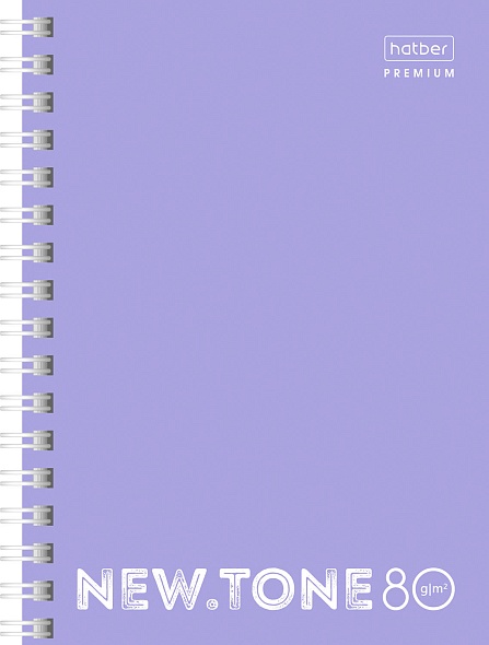 Записная книжка А6 80 листов клетка на гребне NEW.TONE PASTEL Лаванда 80ЗК6лА1гр_05019