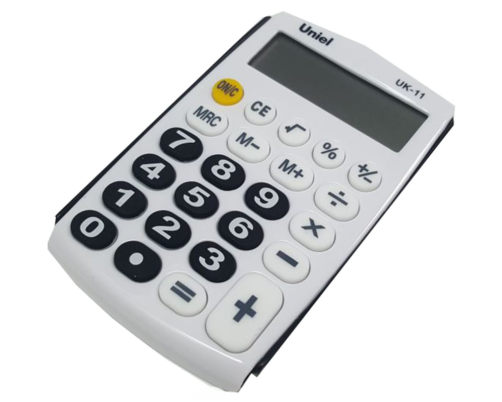 Калькулятор карманный 8 разрядный Uniel UK-11K белый размер 97*62*11 мм