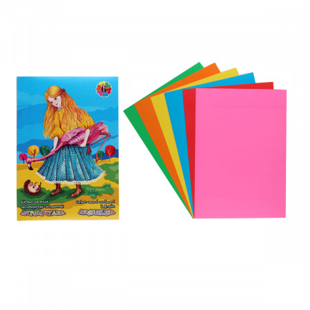 Картон цветной двусторонний мелованный 6 листов 6 цветов "Страна чудес" арт.НК-9731 