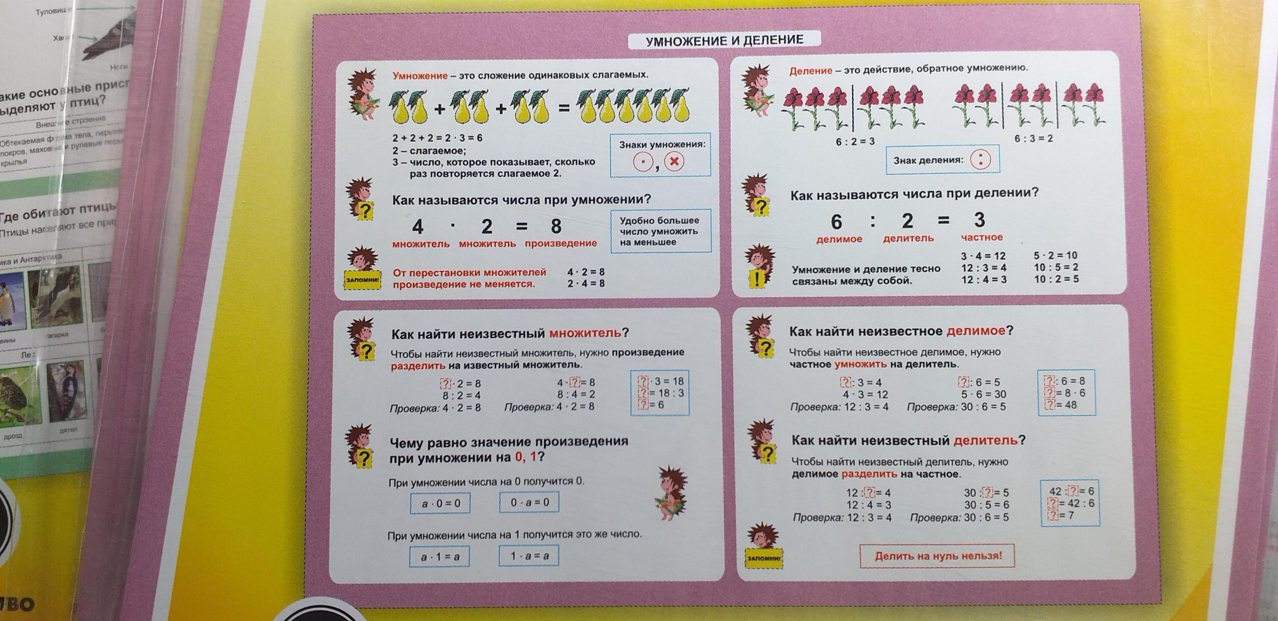 Таблица-плакат Математика 1-4 классы Умножение и деление
