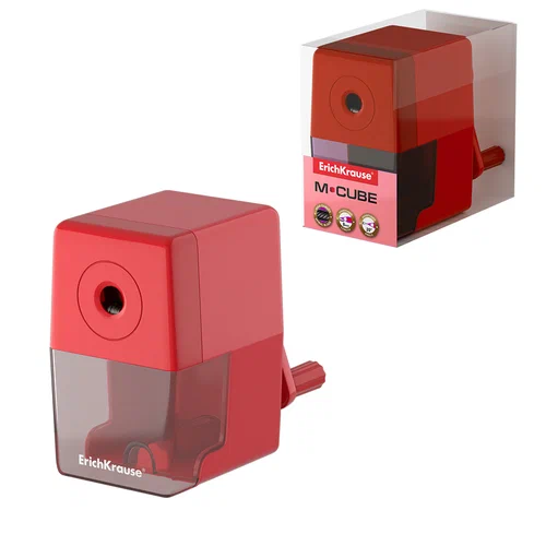 Точилка механическая 1 отверстие с контейнером ErichKrause M-CUBE 56033