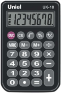 Калькулятор карманный 8 рязрядный Uniel UK-10K размер 94*62*11 мм 