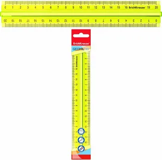 Линейка 20 см пластиковая ErichKrause Neon желтая 55497