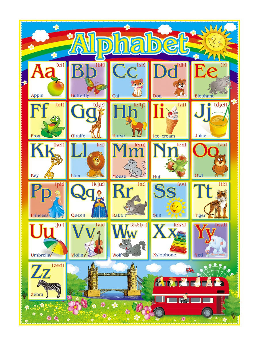 Плакат английский алфавит 0-02-178  А