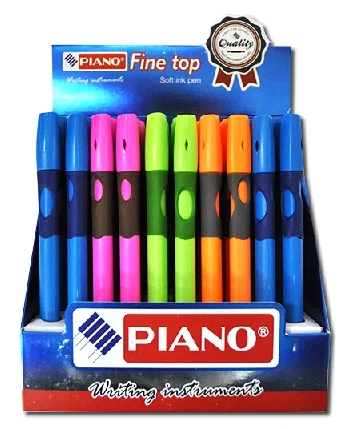 Ручка шариковая синяя 0,7 мм чернила на масляной основе для левшей PIANO РТ-251-L