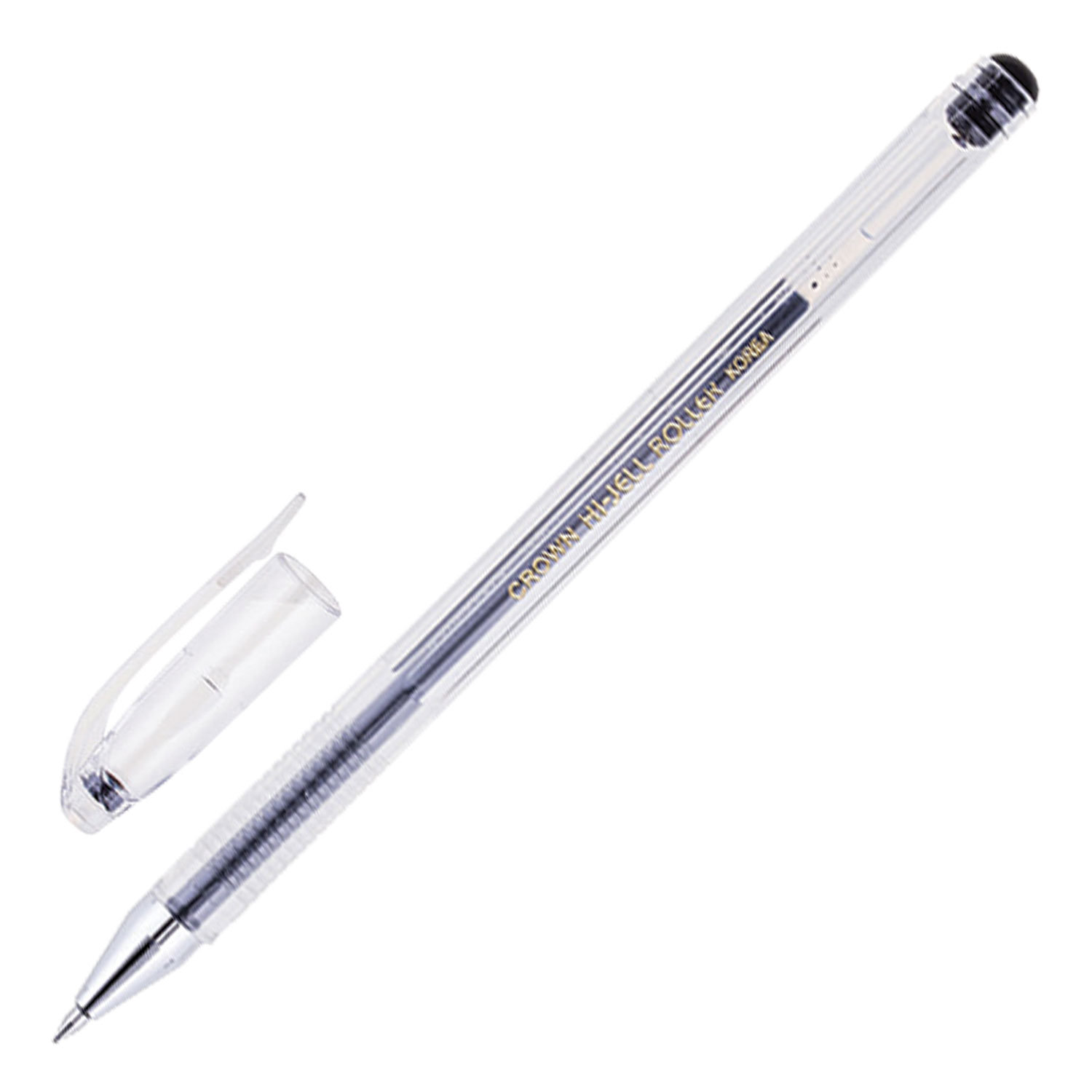 Ручка гелевая черная 1.0 мм CROWN Hi-JELL HJR-500B 