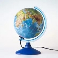 Глобус Земли интерактивный физико-политический 250мм рельефный с подсветкой GLOBEN 