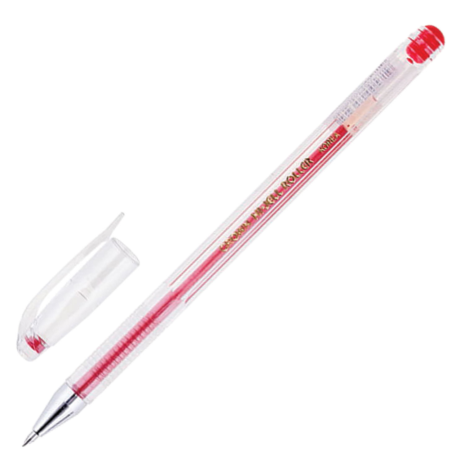 Ручка гелевая красная CROWN Hi-JELL HJR-500B 