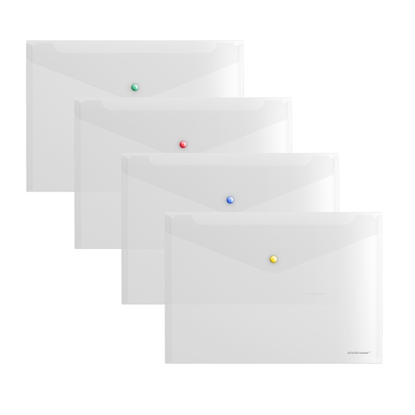 Папка-конверт на кнопке формат А4 прозрачная ErichKrause 50205