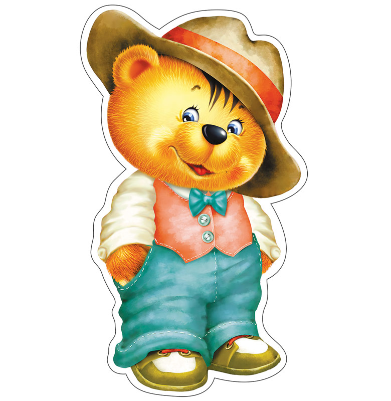 Плакат вырубной А4 Медведь в шляпе ФМ1-014183