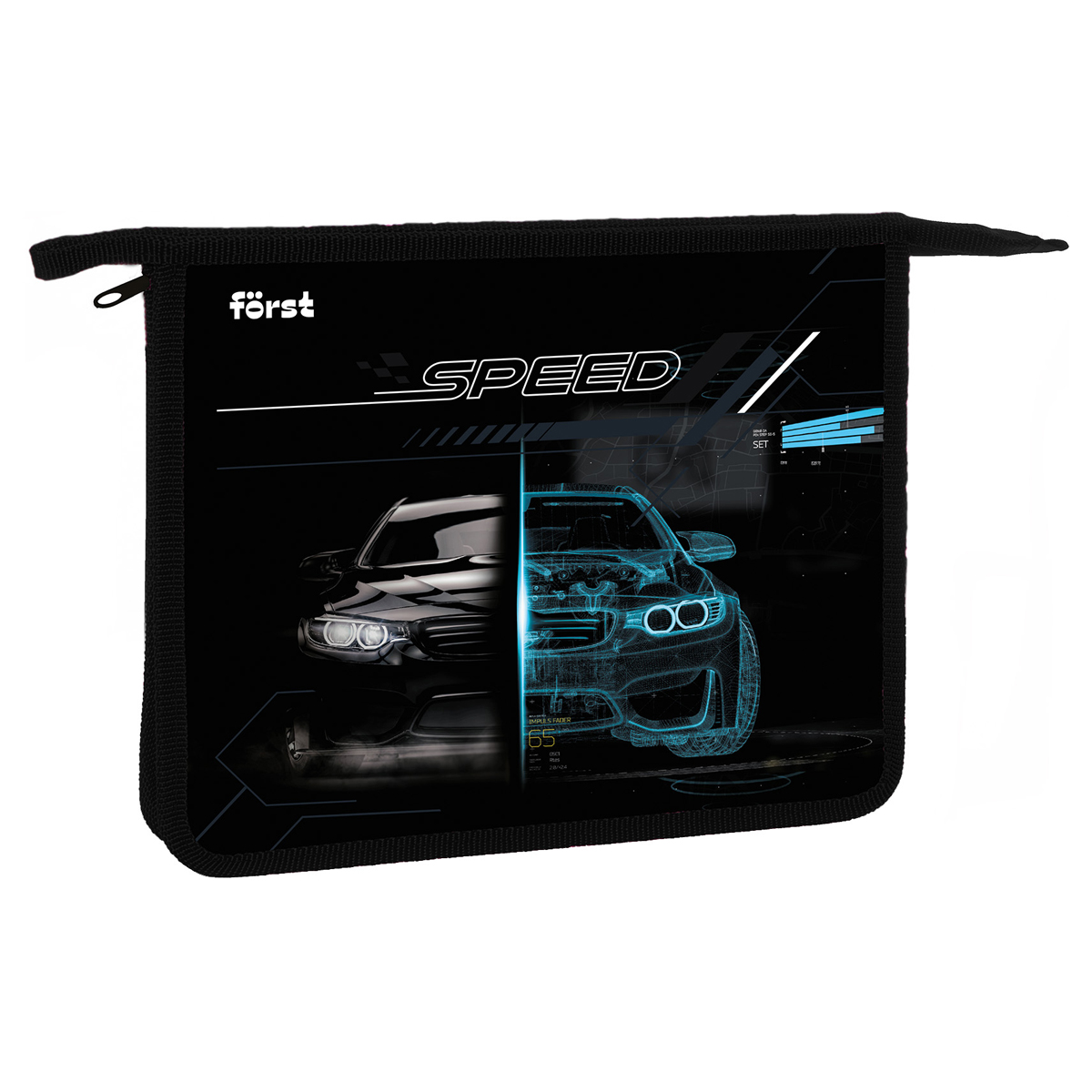 Папка для тетрадей на молнии 1 отделение А5 Forst "Recing speed" FT-PP-A50418