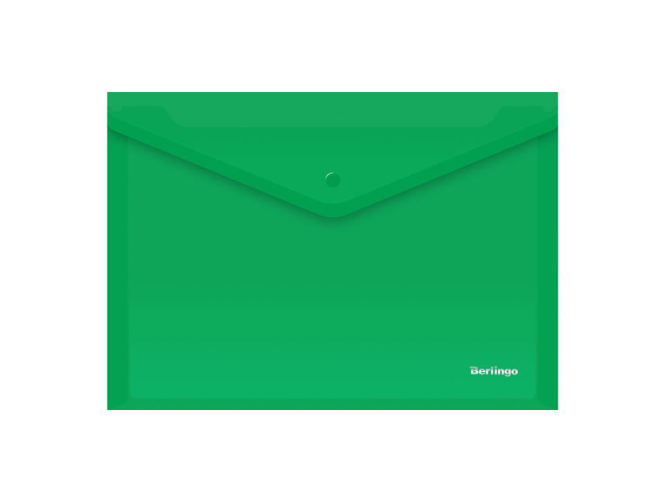 Папка-конверт на кнопке формат А4 Berlingo зеленая Akk_04104